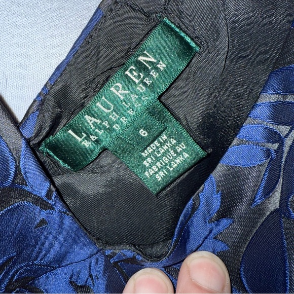 Lauren Ralph Lauren Royal Underground Royal Blue Sleeveless V-Neck A-Line Dress - Picture 2 of 9